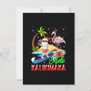 Convite Papais noeis Flamingo do Havaí Mele Kalikimaka Mer