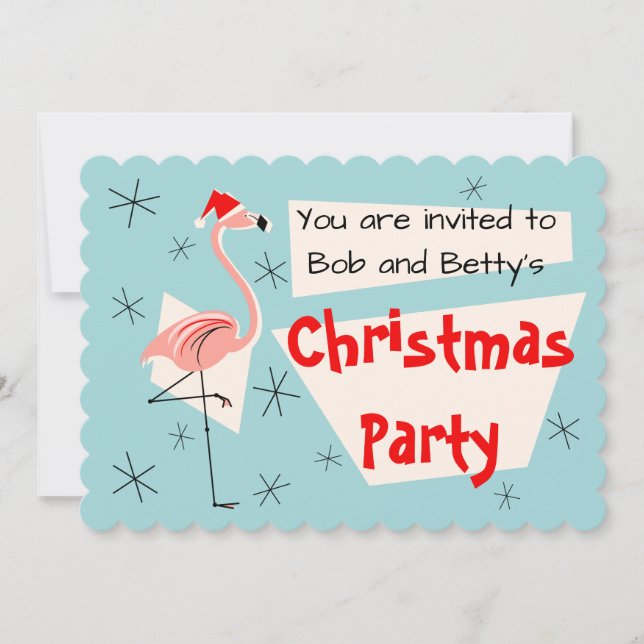 Convite Papais noeis Flamingo horizontal (Frente)