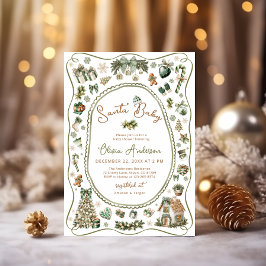 Convite Papais noeis Gênero do bebê Chá de fraldas neutro