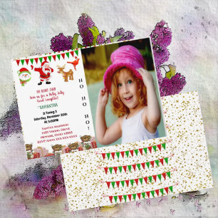 Convite Papais noeis Helper Snowman Bird Natal Foto de Ani