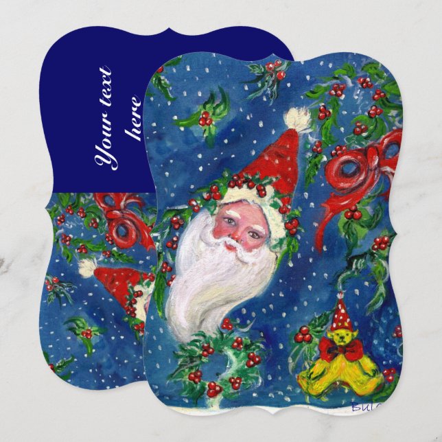 CONVITE PAPAIS NOEIS,HOLLYBERRIES,CROWNS,PARTES CHRISTMAS  (Frente/Verso)