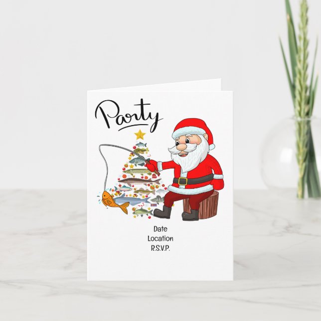 Convite Papais noeis juntam-se aos fãs de pesca para o Nat (Frente)