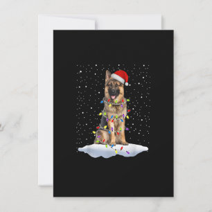 Convite Papais noeis Luzes de Natal German shepherd Cachor