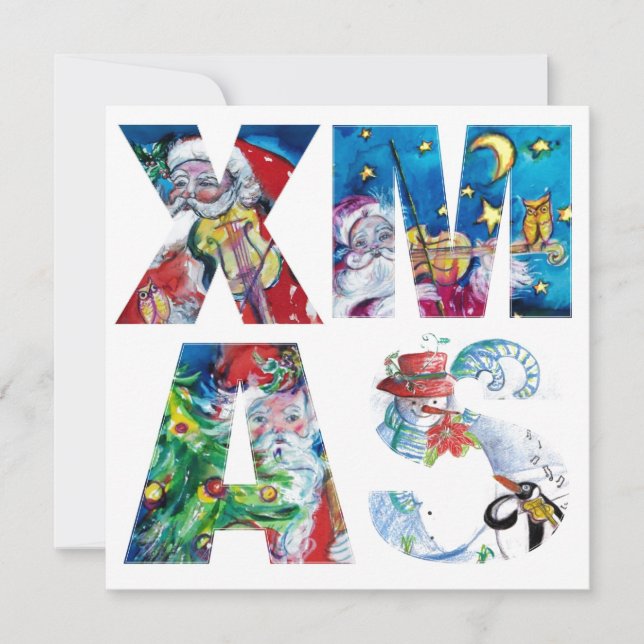 Convite Papais noeis MUSICAIS E FESTA NOTURNA SNOWMAN XMAS (Frente)