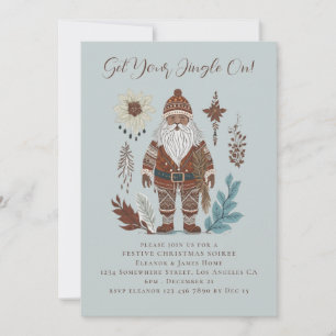 Convite Papais noeis Nórdicos Feliz Natal