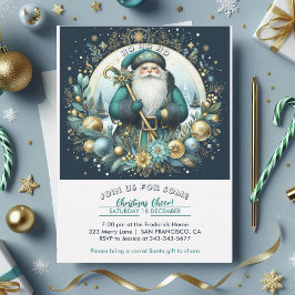 Convite Papais noeis Nórdicos Ho Ho Ho Snowy Natal Chee Fe