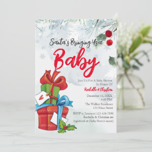 Convite Papais noeis Nos Trazendo Um Presente De Natal