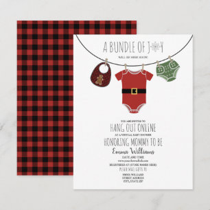 Convite Papais noeis online Chá de fraldas de Natal