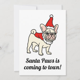 Convite Papais noeis Paws frenchie Natal