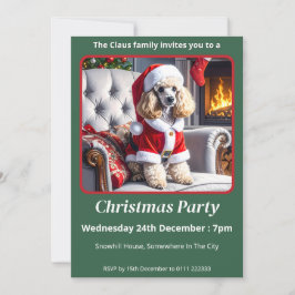 Convite Papais noeis Poodle Natal