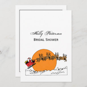 Convite Papais noeis Reindeer Sobre A Lua Urbana Coberta D