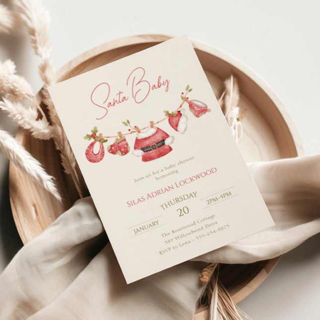 Convite Papais noeis Roupas de bebês Chá de fraldas de inv (Criador carregado)