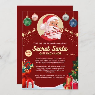 Convite Papais noeis Secretos Dotando o Office Home Party