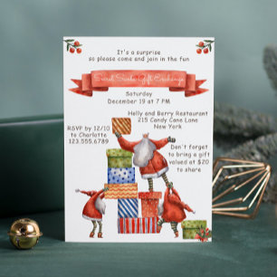 Convite Papais noeis Secretos Festa de Natal Moderna
