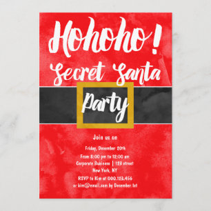 Convite Papais noeis secretos ho ho ho ho da festa de Nata