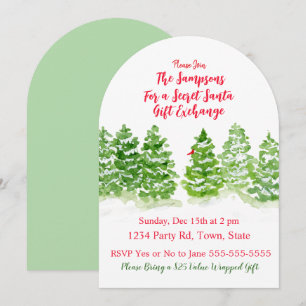 Convite Papais noeis SECRETOS Pintados das Árvores de Inve