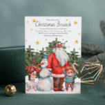 Convite Papais noeis Snowman Crianças de Natal Brunch<br><div class="desc">Este design de feriados bonitinho apresenta um Papai Noel, um boneco de neve e crianças com neve e árvores de Natal. Adicione suas informações personalizadas para seus Convites de festas de Natal. Basta editar o texto nas caixas de texto fornecidas. #natristmas #feriados #sazonal #festivo #papais noeis #santaclaus #neve #inverno #neve...</div>