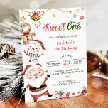 Convite Papais noeis Snowman Sweet Uma Festa de aniversári<br><div class="desc">Papais noeis Snowman Sweet Um Convite de aniversário de Natal</div>