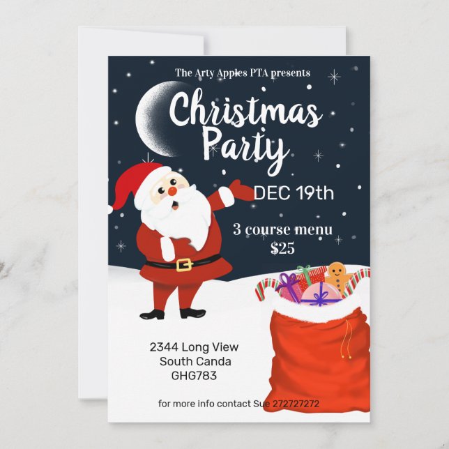 Convite Papais noeis vêm ver mercado de natal sanata (Frente)