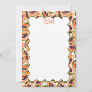 Convite Papaya Fruta Watercolor — Carta Personalizada