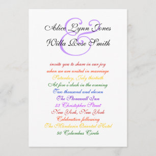 Convite Papel Básico de Orgulho LGBT de Casamento Gay 5x7