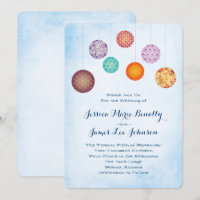 Papel brilhante Lanternas de Casamento Azul-Nuvem