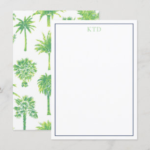 Convite Papel de carta Monogrammed da palmeira