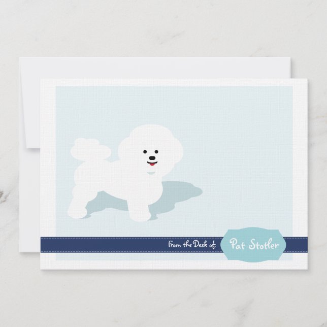 Convite Papel de carta Personalizado Bichon Frise (Frente)