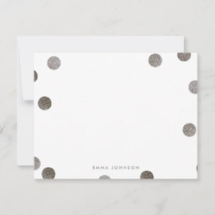 Convite Papel de Carta Pessoal da Bolinhas Glitter Faux