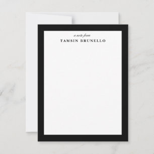 Convite Papel de Carta Pessoal Tradicional Preto e Branco