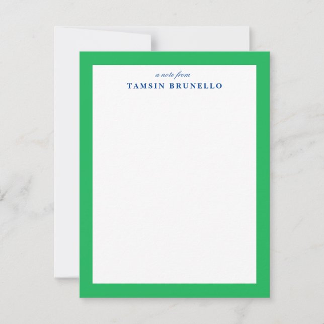 Convite Papel de carta verde e azul (Frente)