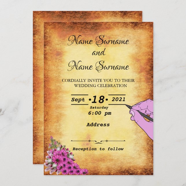 Convite Papel de cópia (Frente/Verso)