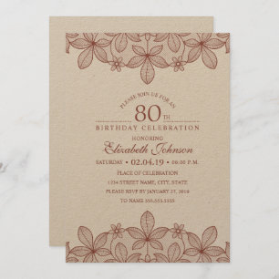 Convite papel de embalagem Rústico do laço da festa de