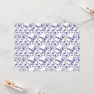 Convite Papel de embrulho azul e branco com um gráfico