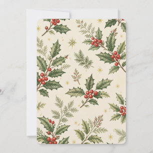 Convite Papel de embrulho de Natal Holly & Berries Cláss