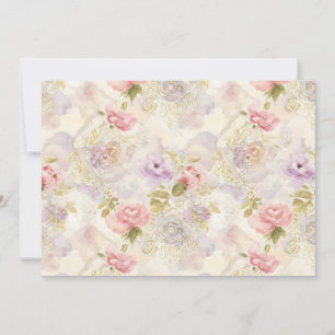 Convite Papel de Embrulho Floral Aquarela Romântica - Eleg