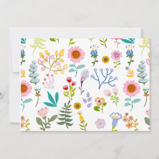 Convite papel de embrulho fundo botânico floral de verão