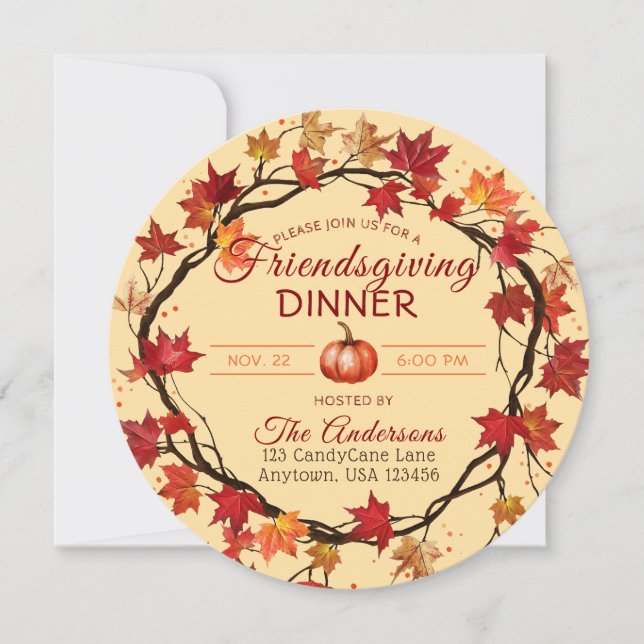 Convite Papel de Friendsgiving (Frente)