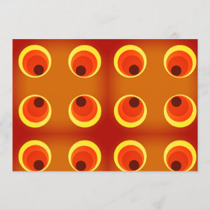 Convite papel de parede cor laranja, vermelho 1970