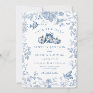 Convite Papel de Parede de Toile Azul Abóbora Casa de Camp