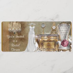 Convite Papel de parede FAUX do CHÁ DE PANELA VINTAGE