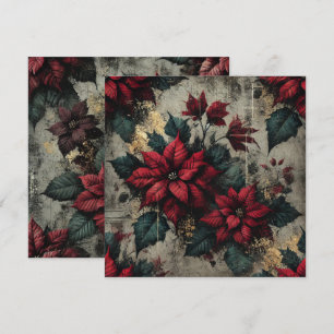 Convite Papel de parede Grungy Poinsettia para impressão S