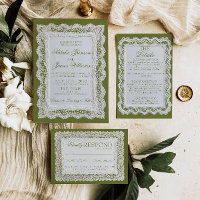 Papel de Renda Oliva Verde Dinheiro Antigo Doily C