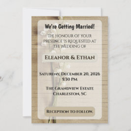 Convite Papel Flor de Maio com Linhas Vintage Rústico Casa