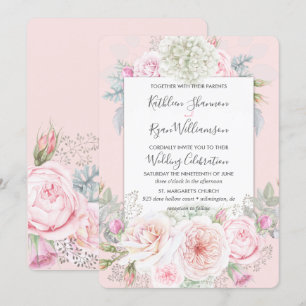 Convite Papel Floral Elegante Vintage Qualquer Cor Cinza R
