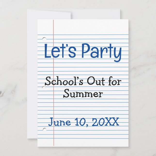 Convite Papel Folha Solto da Escola (Frente)