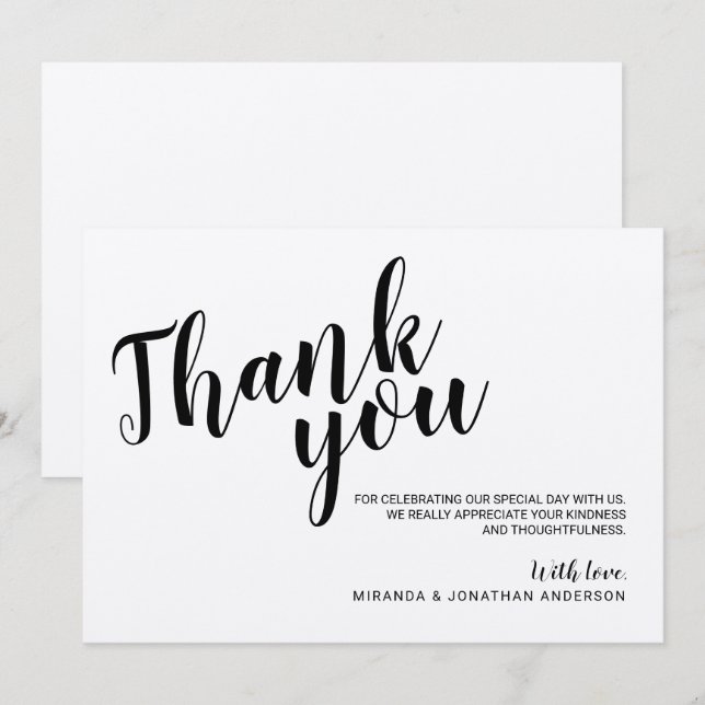 Convite Papel Kraft Rústico de Casamento Agradecimento Mod (Frente/Verso)