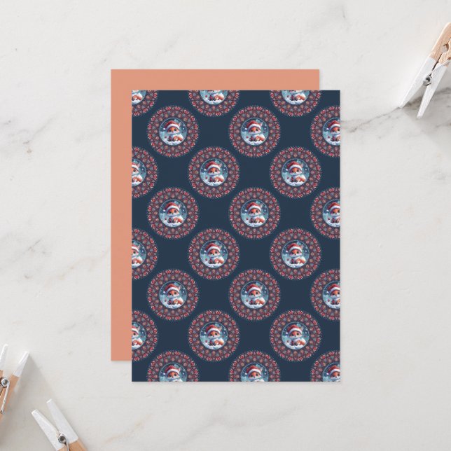 Convite Papel Mandala para a Fox Polka de Natal do Kawaii (Frente/Verso In Situ)