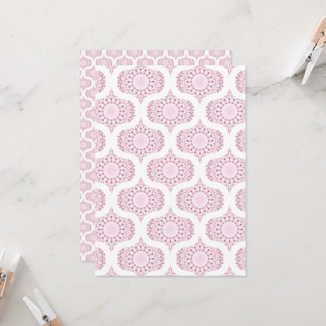 Convite Papel para cópia retrátil do local do Rosa Confett (Frente/Verso In Situ)