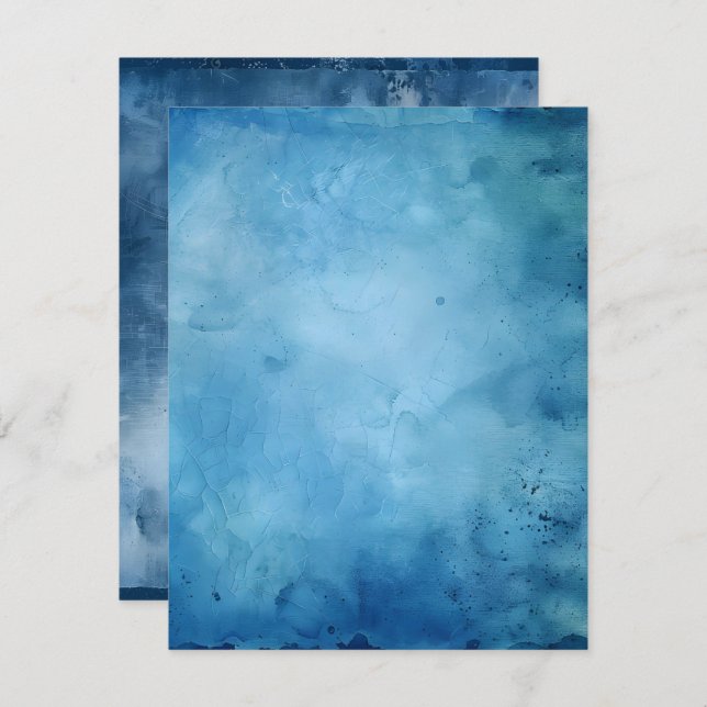 Convite Papel para digitalização a tinta azul azul com tin (Frente/Verso)